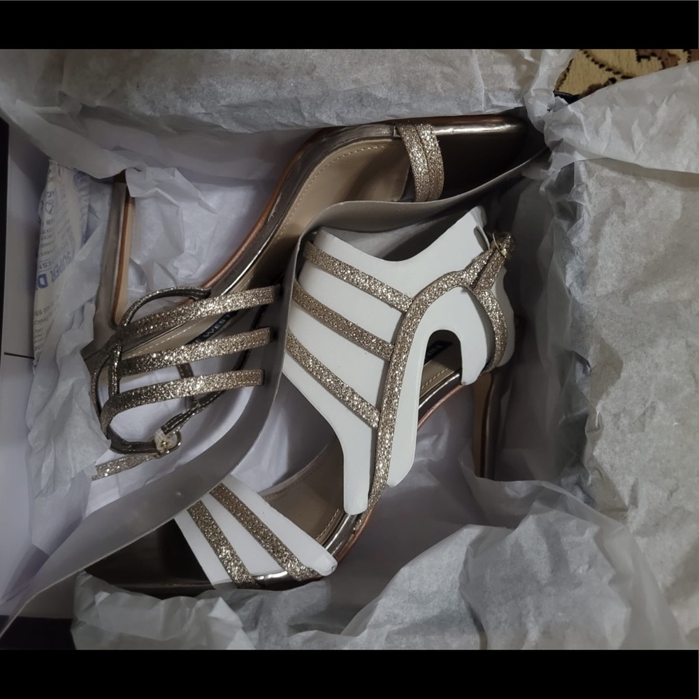 Gold Sparkly Nine West Sandals - New in Box - Never Worn